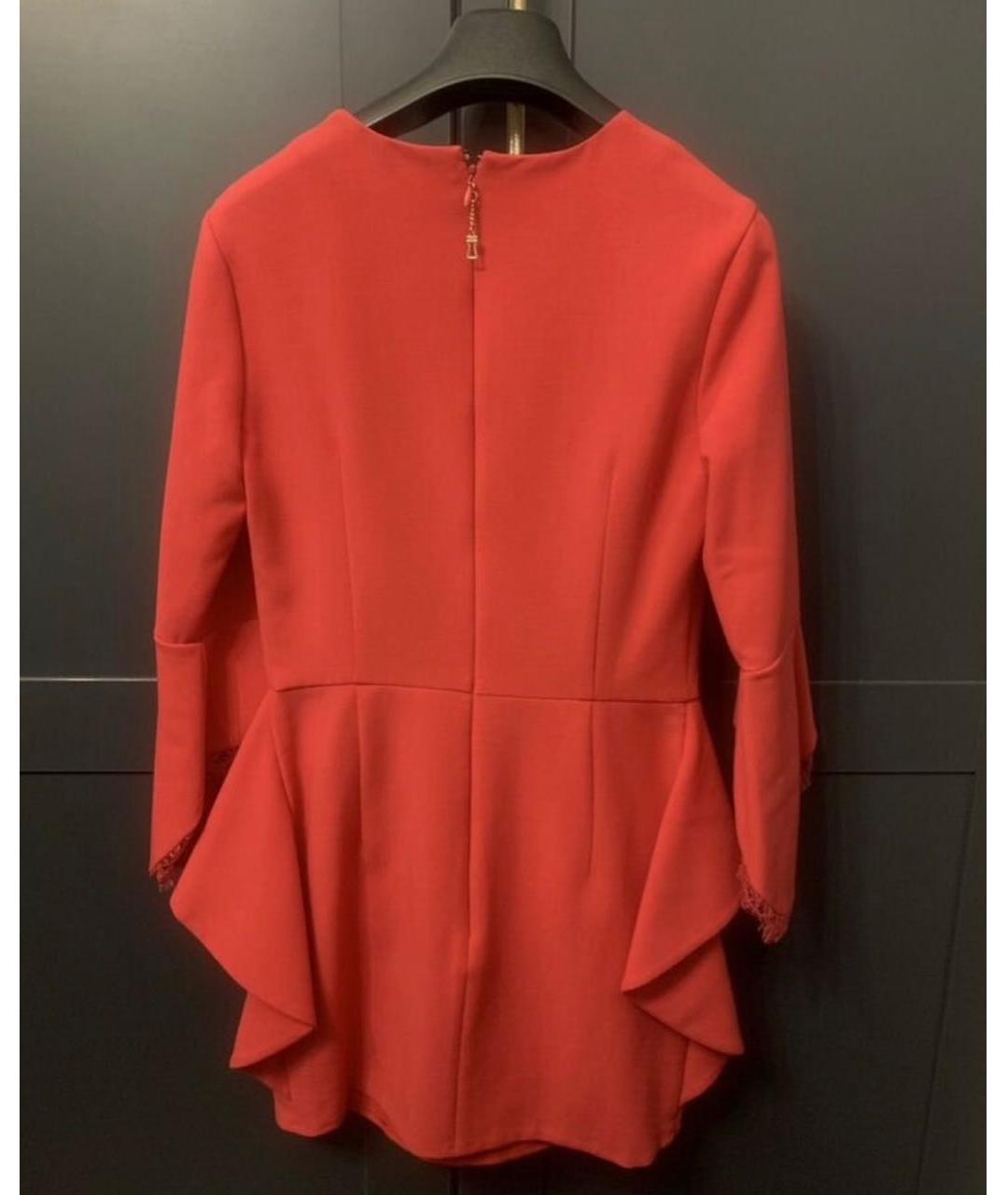 ELISABETTA FRANCHI Красное полиэстеровое коктейльное платье, фото 2