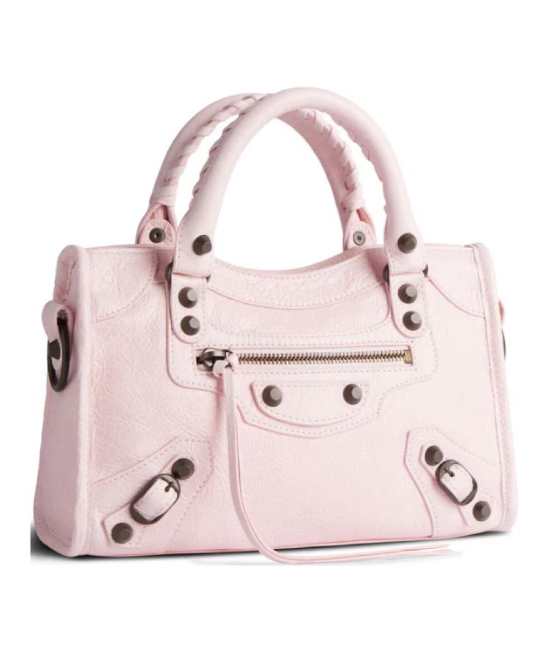 BALENCIAGA Розовая кожаная сумка через плечо, фото 3