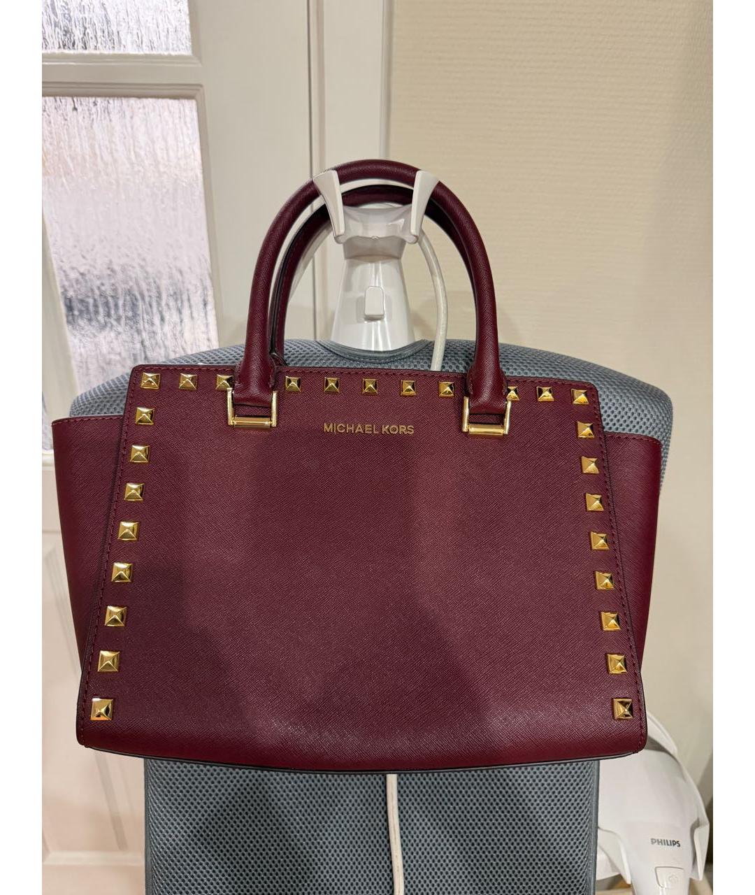 MICHAEL KORS Бордовая сумка тоут, фото 7