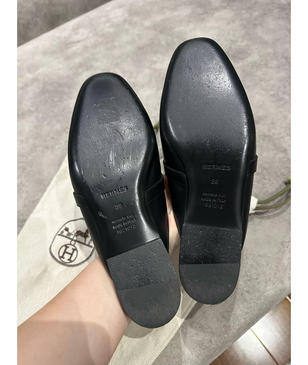 HERMES Черные мюли, фото 4