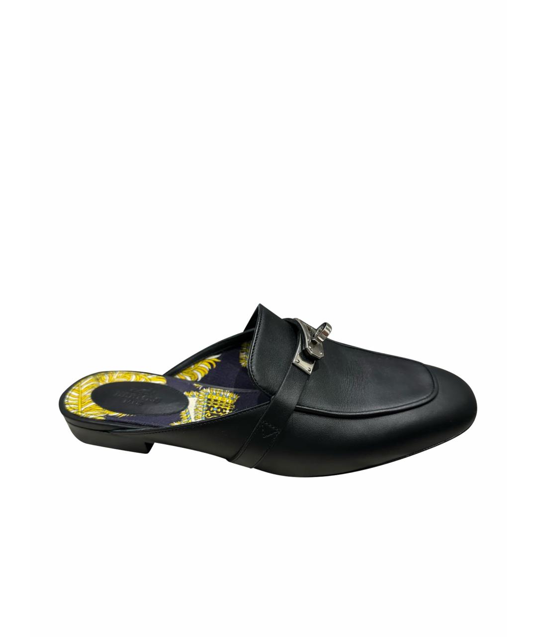 HERMES Черные мюли, фото 1