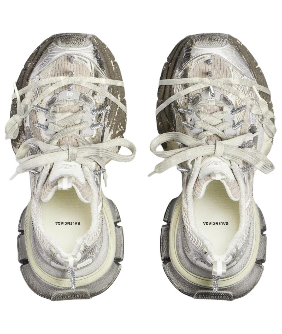 BALENCIAGA Серые текстильные низкие кроссовки / кеды, фото 5