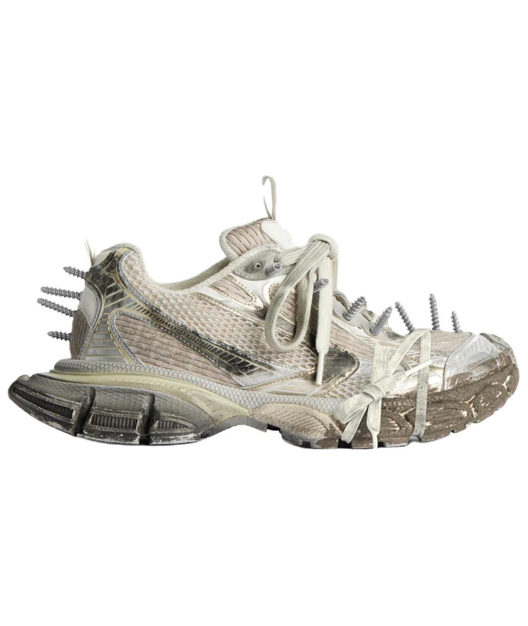 BALENCIAGA Серые текстильные низкие кроссовки / кеды, фото 1