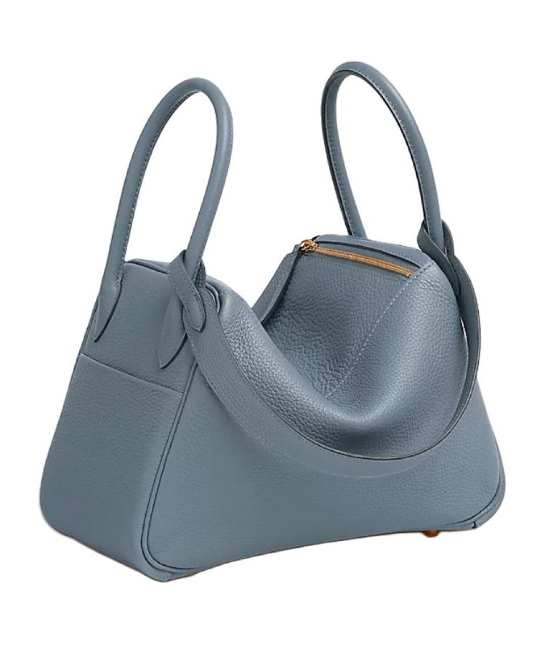 HERMES Голубая кожаная сумка через плечо, фото 3