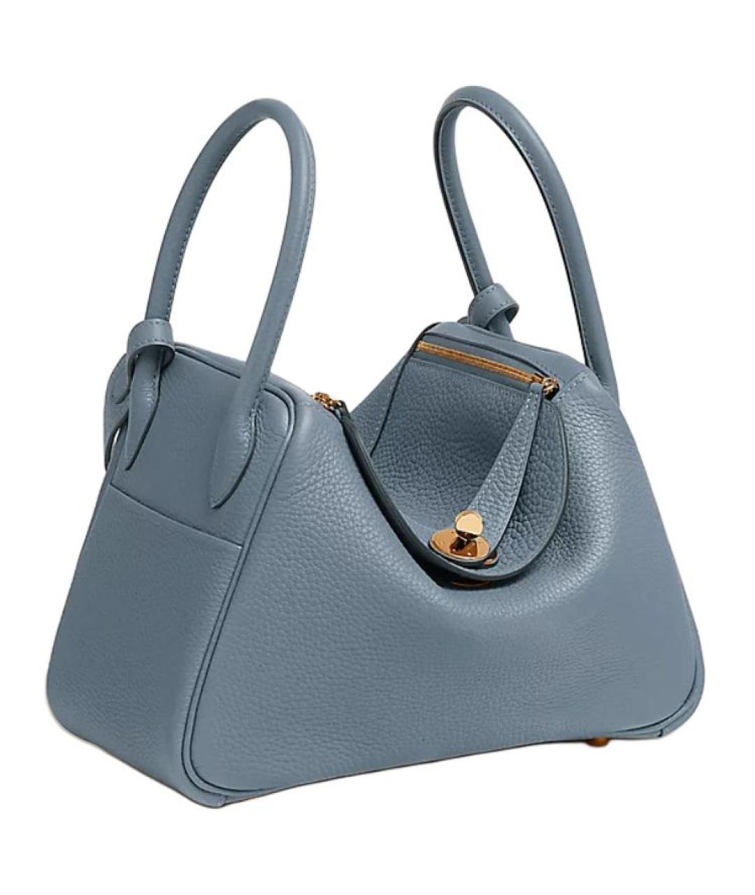 HERMES Голубая кожаная сумка через плечо, фото 2