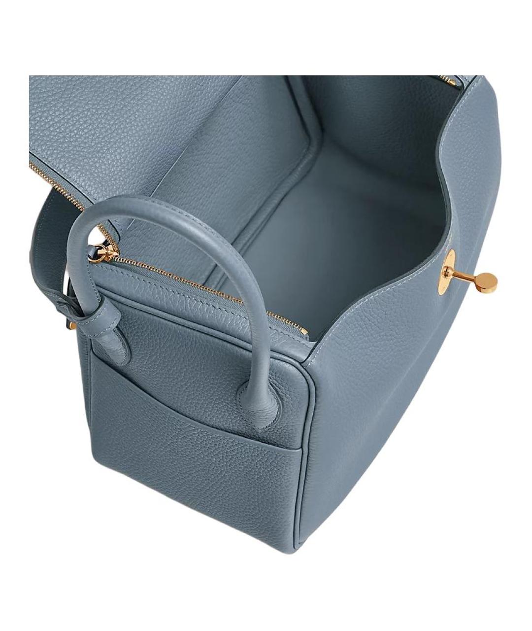 HERMES Голубая кожаная сумка через плечо, фото 5