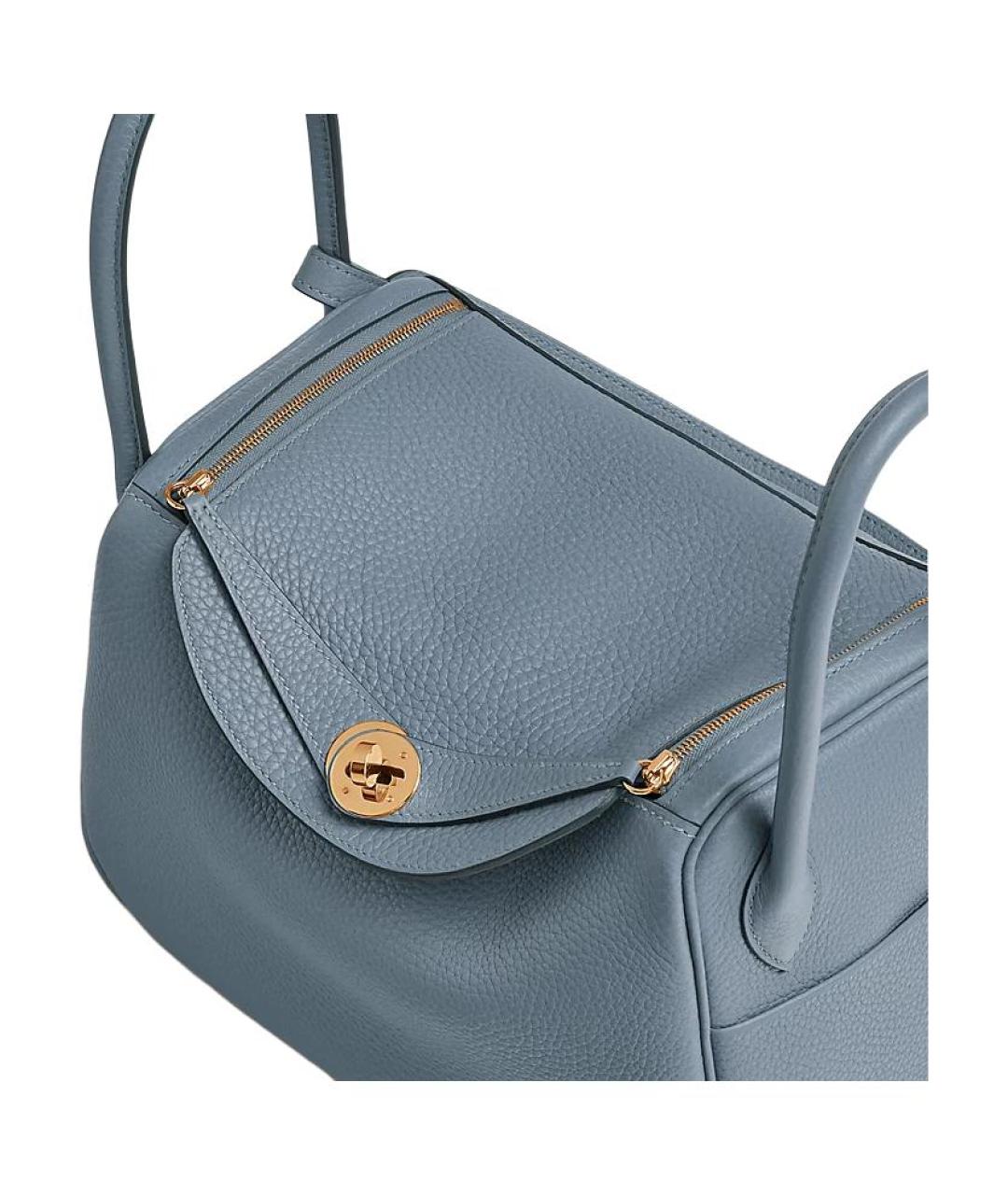 HERMES Голубая кожаная сумка через плечо, фото 4
