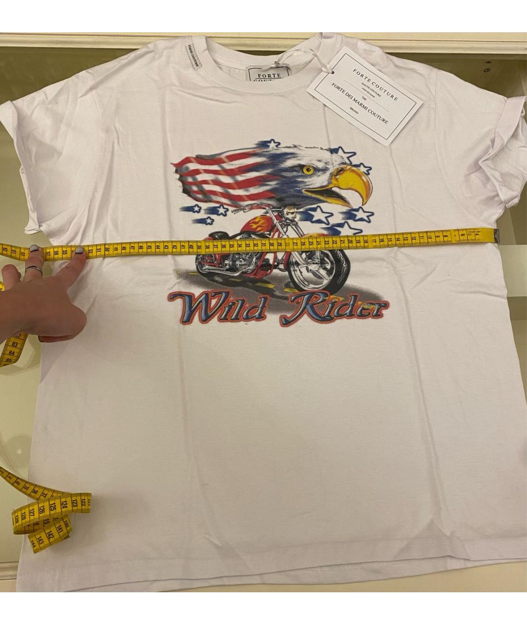 FORTE COUTURE Белая хлопковая футболка, фото 6