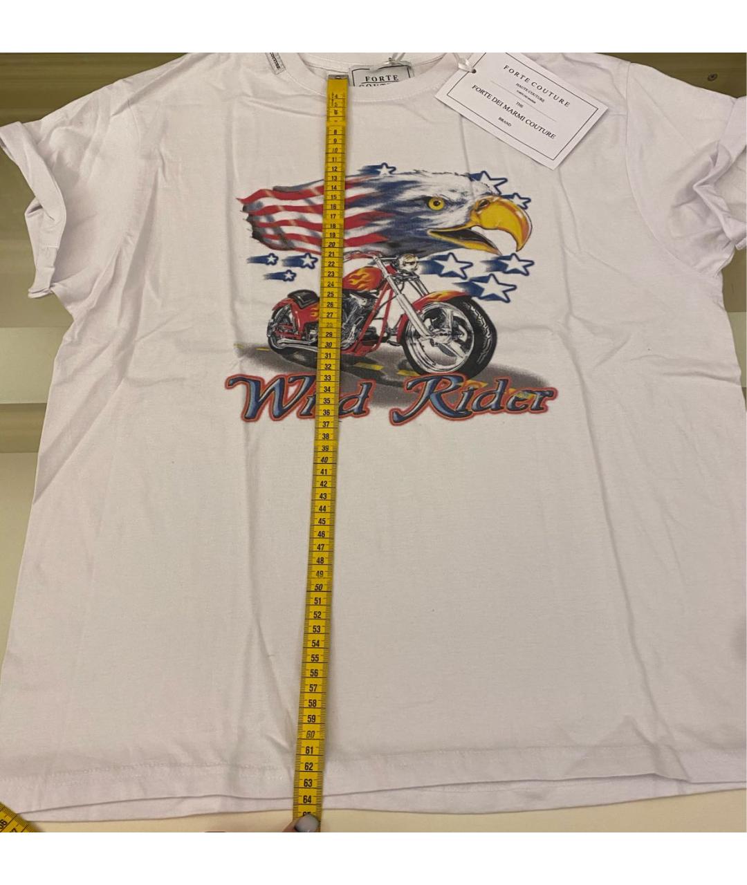 FORTE COUTURE Белая хлопковая футболка, фото 7