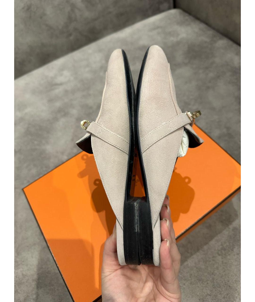 HERMES Розовые мюли, фото 5