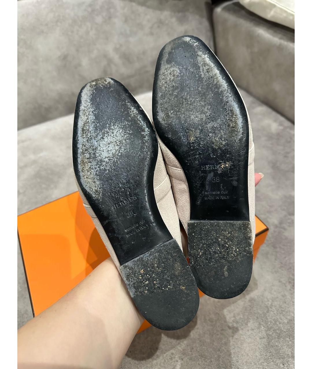 HERMES Розовые мюли, фото 3