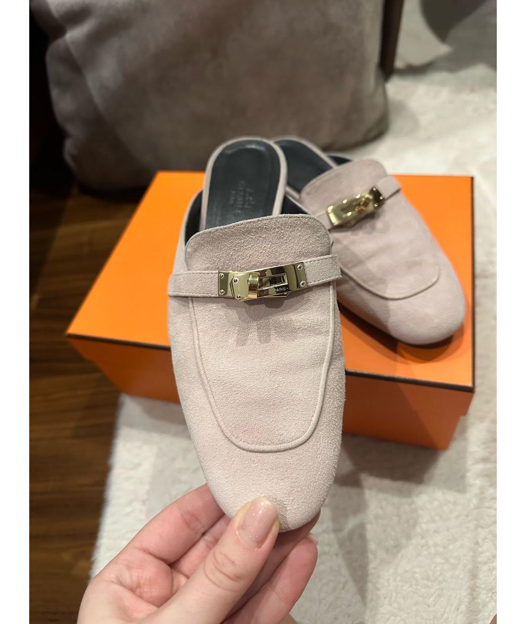 HERMES Розовые мюли, фото 2