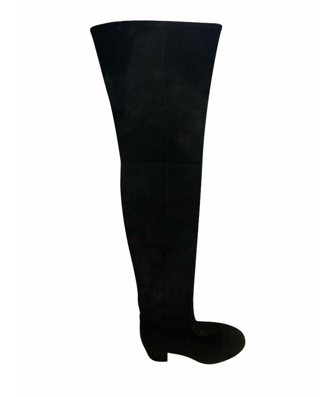 GIANVITO ROSSI Черные замшевые ботфорты, фото 1
