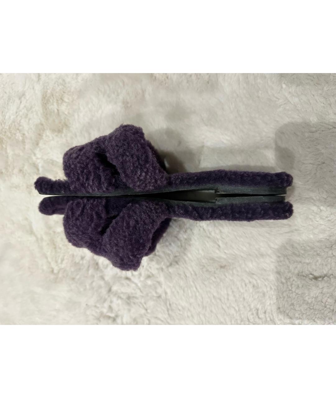 HERMES Фиолетовые шлепанцы, фото 5