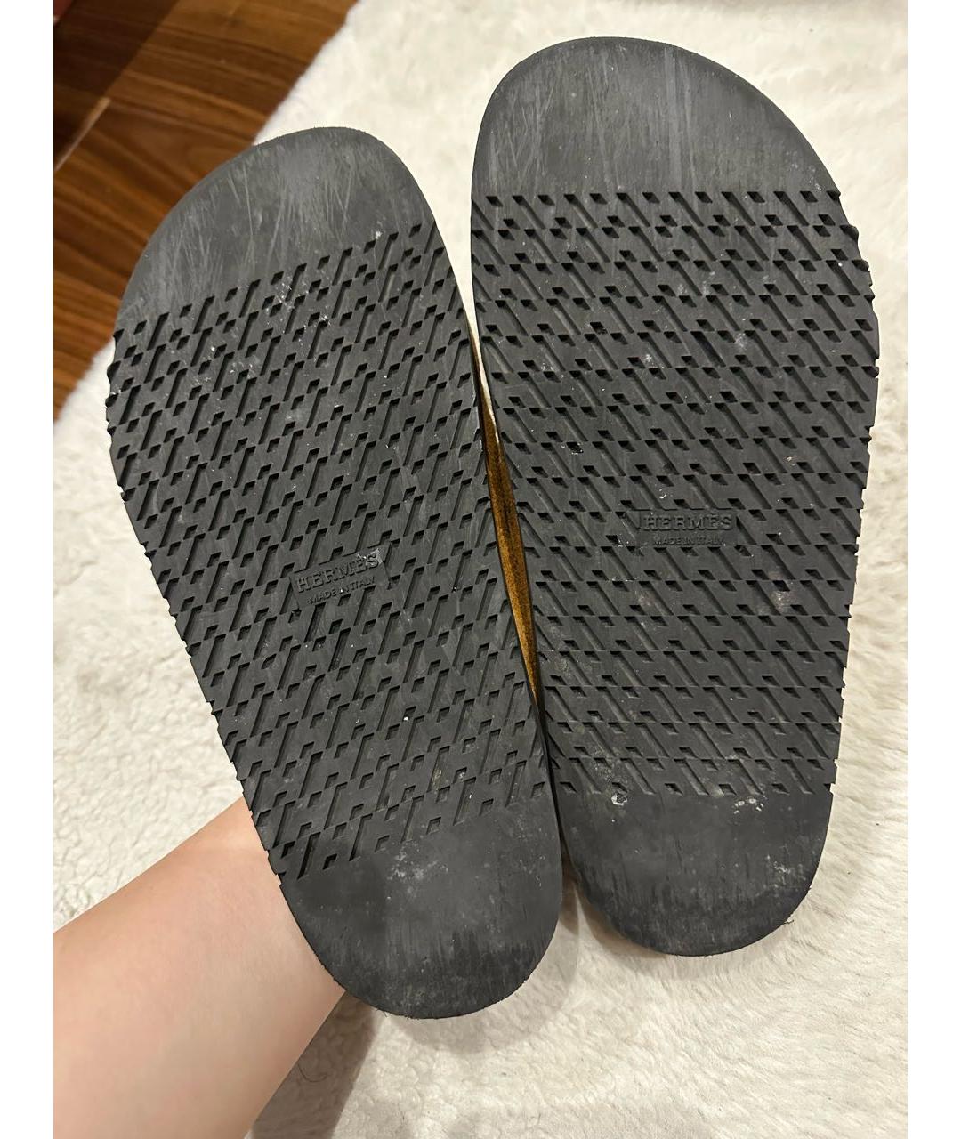 HERMES Коричневые мюли, фото 4