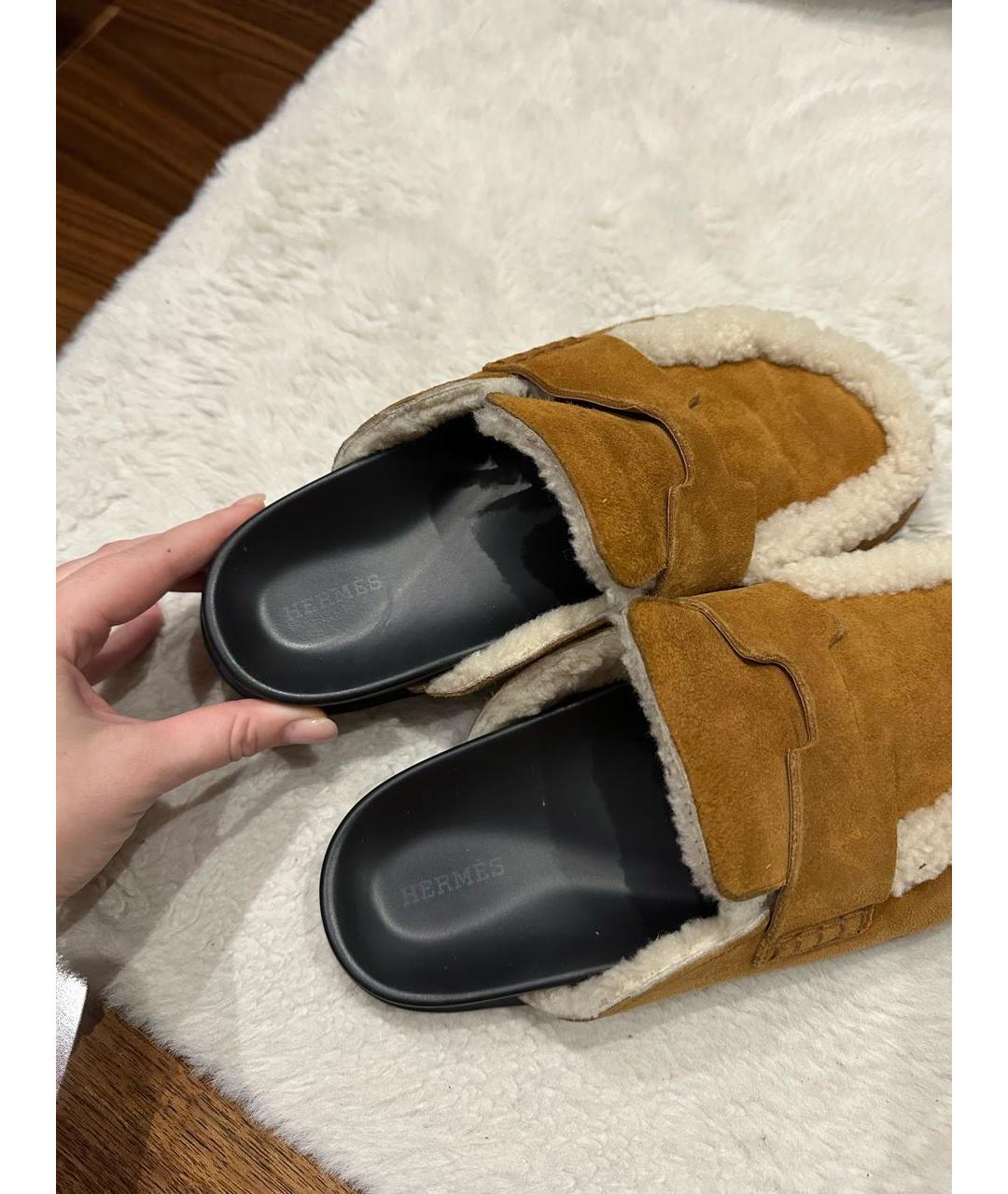 HERMES Коричневые мюли, фото 3