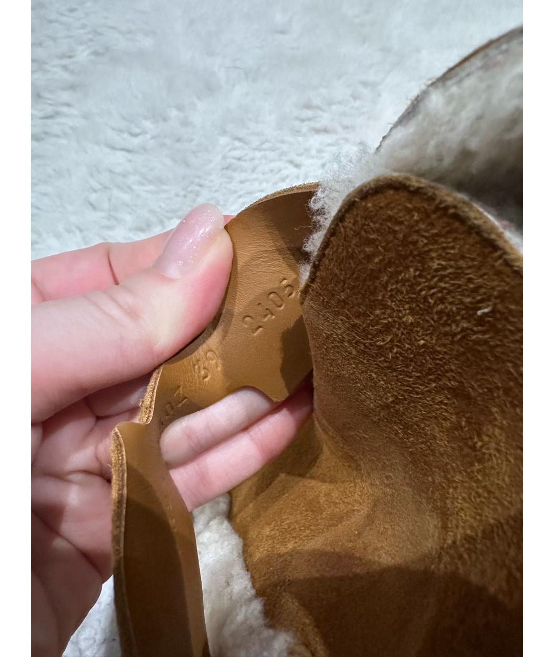 HERMES Коричневые мюли, фото 6