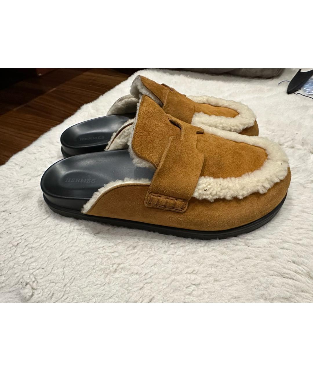 HERMES Коричневые мюли, фото 9