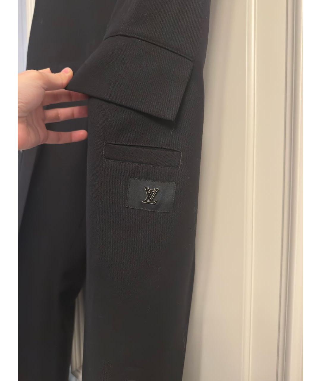 LOUIS VUITTON Черные шерстяные классические брюки, фото 4