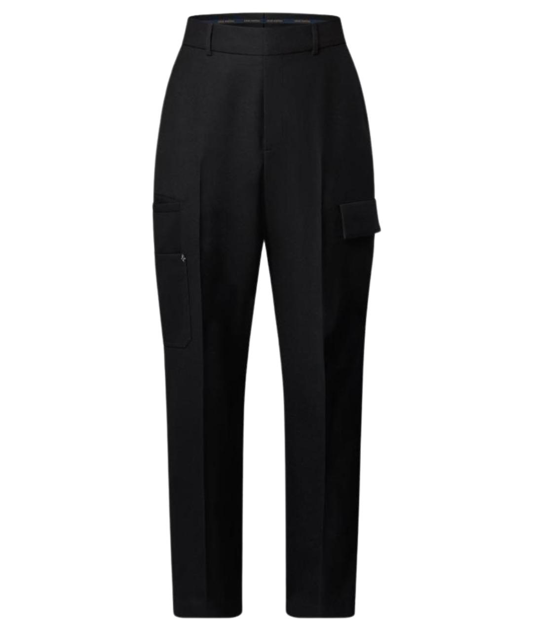 LOUIS VUITTON Черные шерстяные классические брюки, фото 1