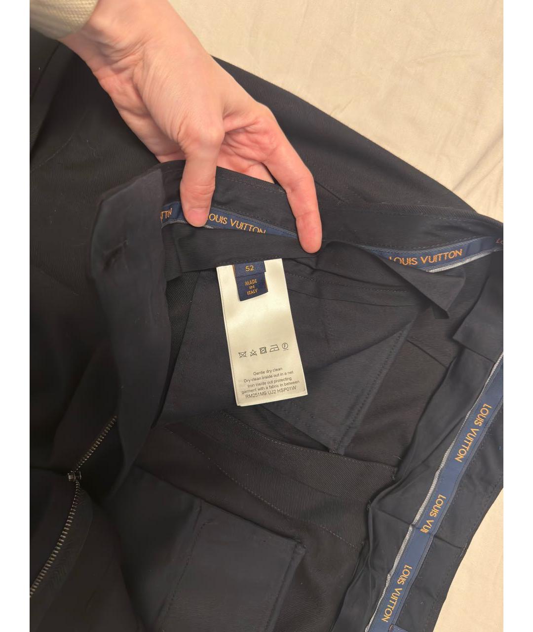 LOUIS VUITTON Черные шерстяные классические брюки, фото 5