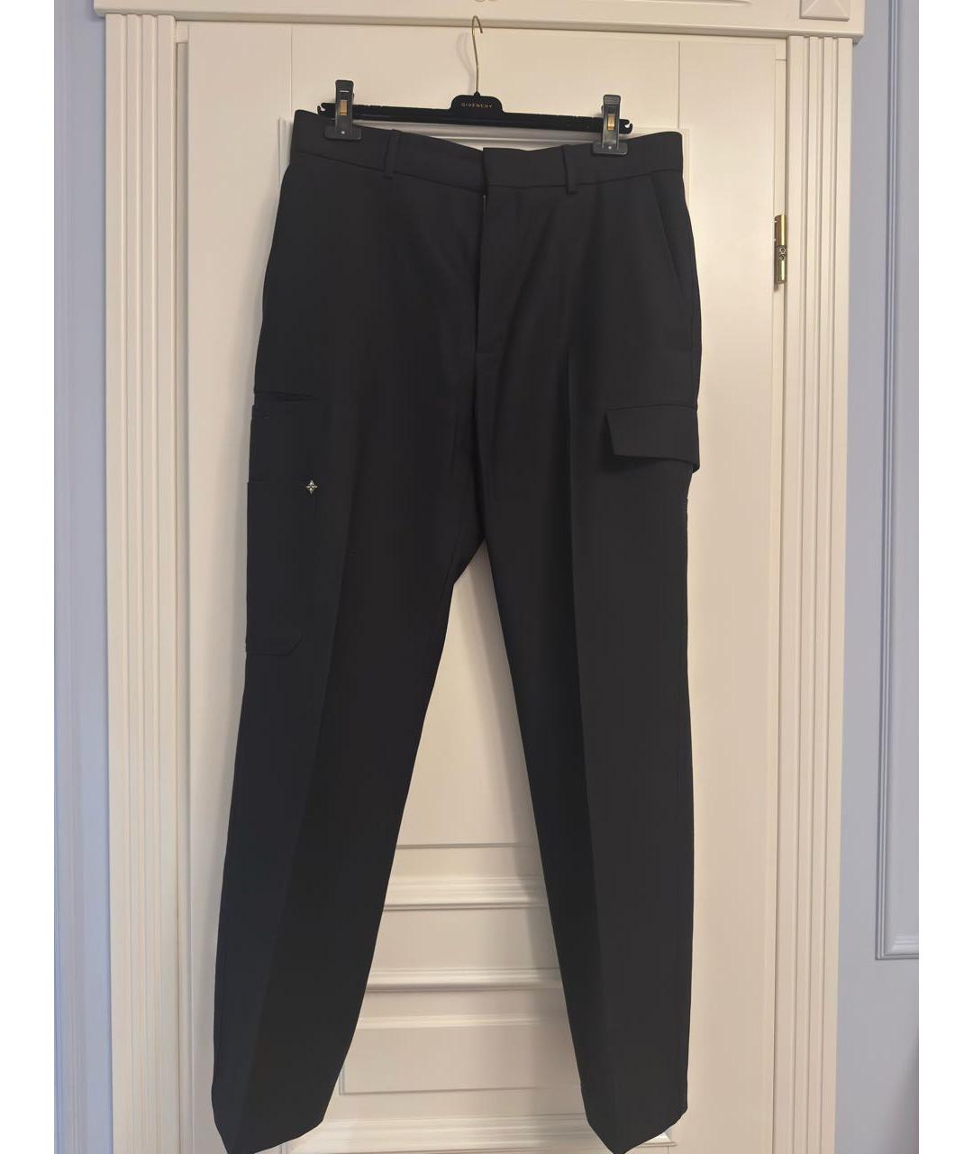 LOUIS VUITTON Черные шерстяные классические брюки, фото 2