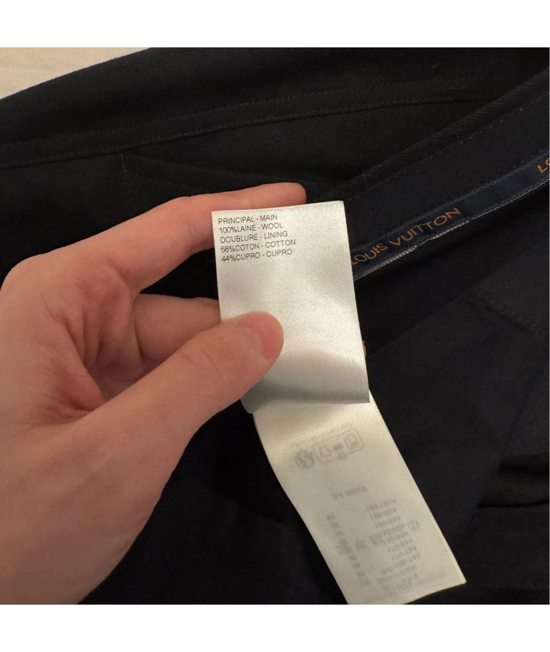 LOUIS VUITTON Черные шерстяные классические брюки, фото 6