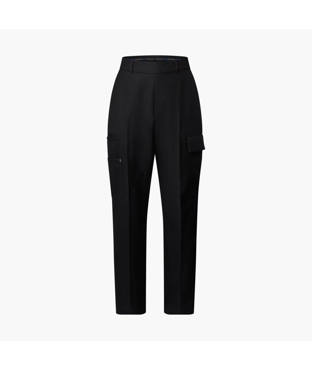 LOUIS VUITTON Черные шерстяные классические брюки, фото 7