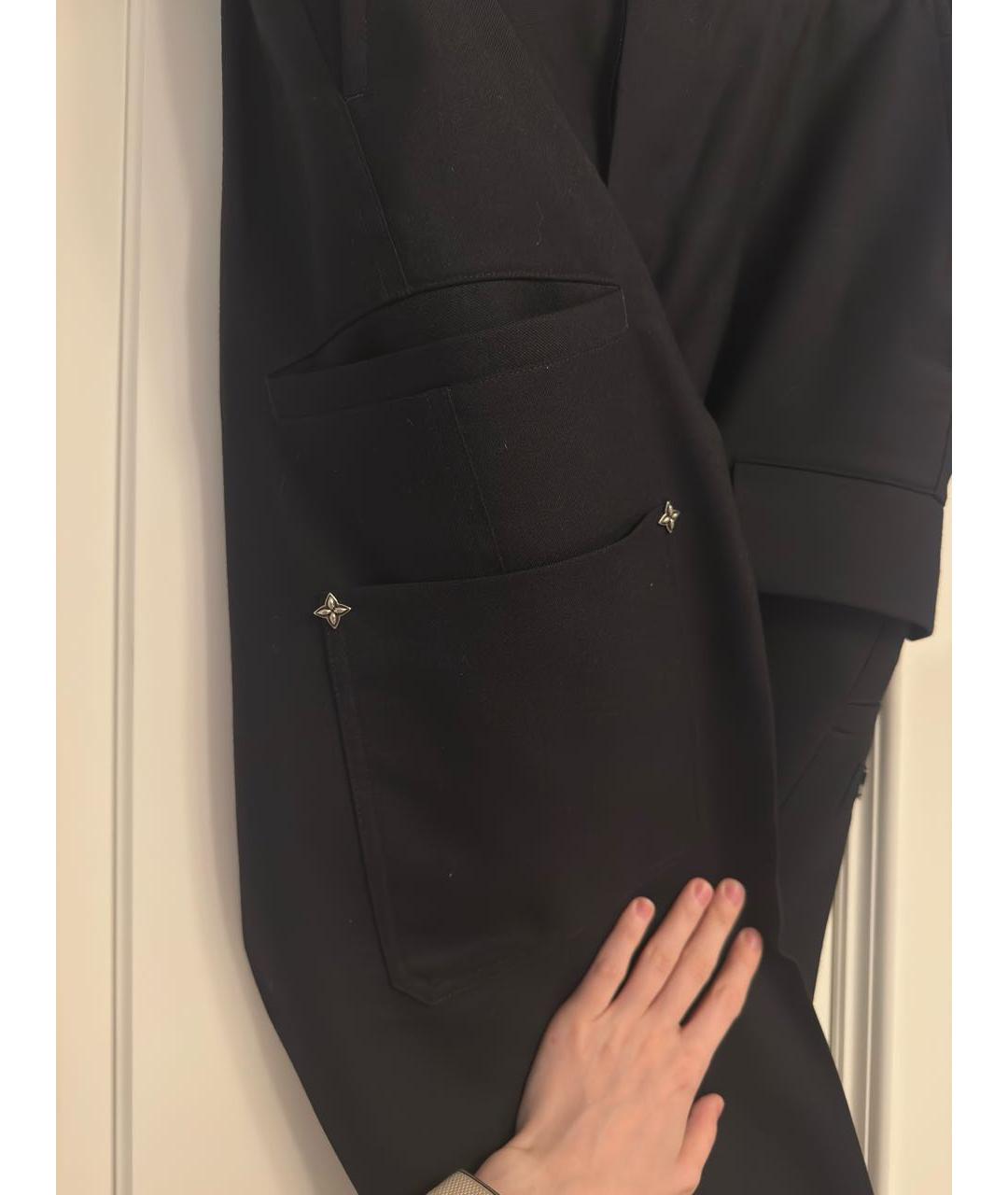 LOUIS VUITTON Черные шерстяные классические брюки, фото 3