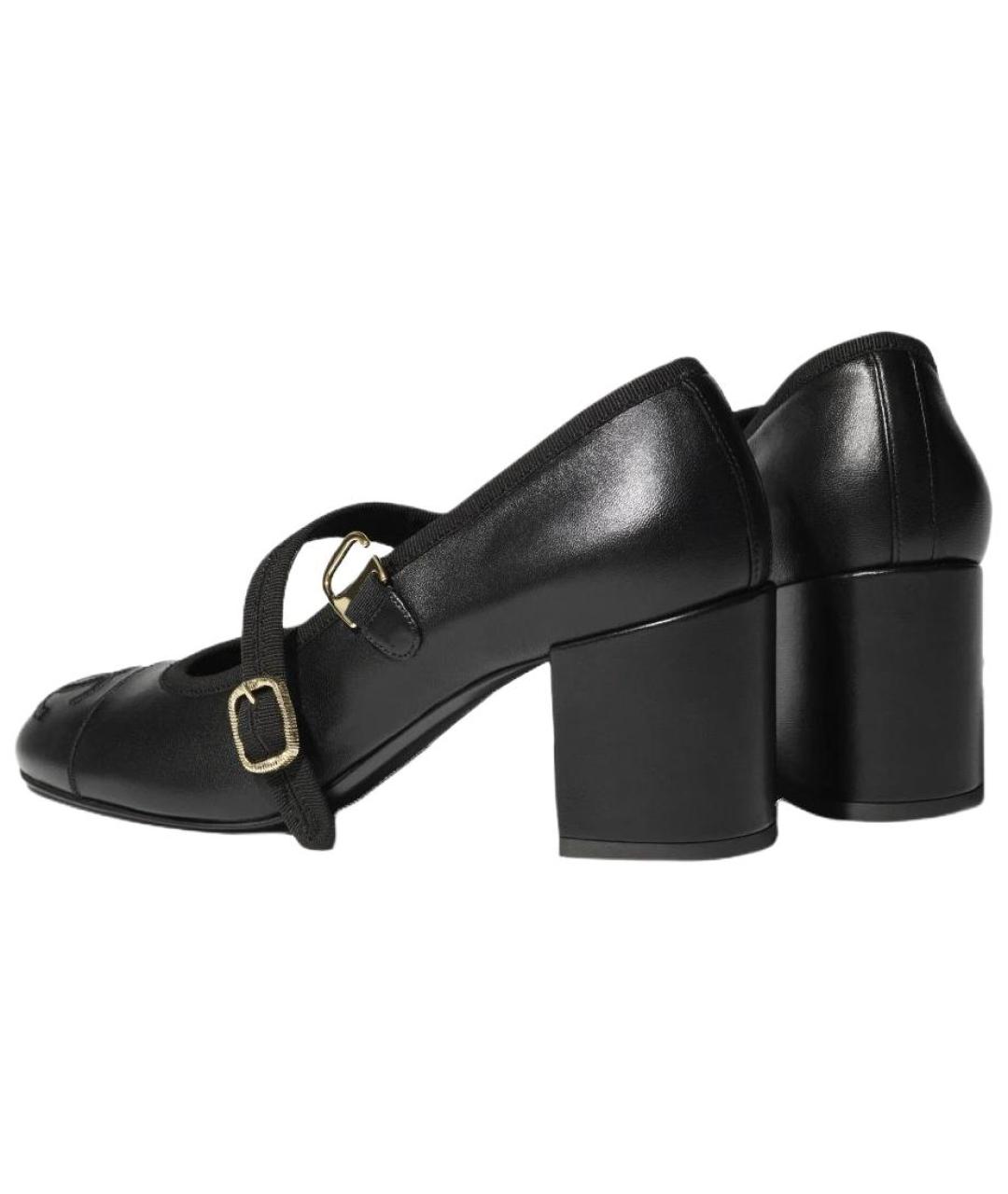 CHANEL Черные кожаные туфли, фото 4