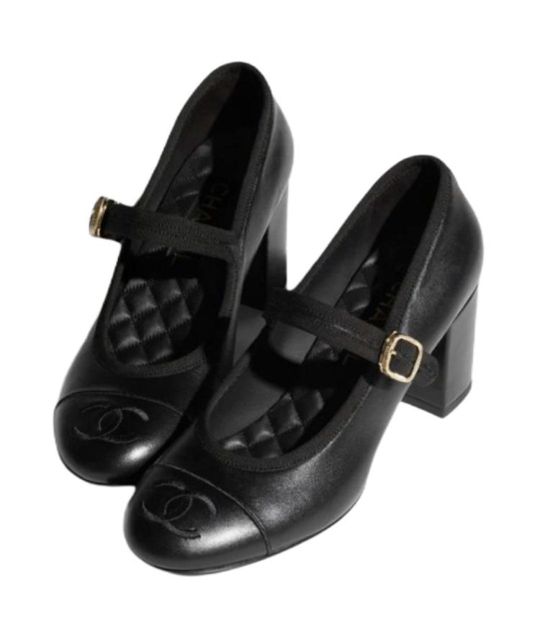 CHANEL Черные кожаные туфли, фото 3