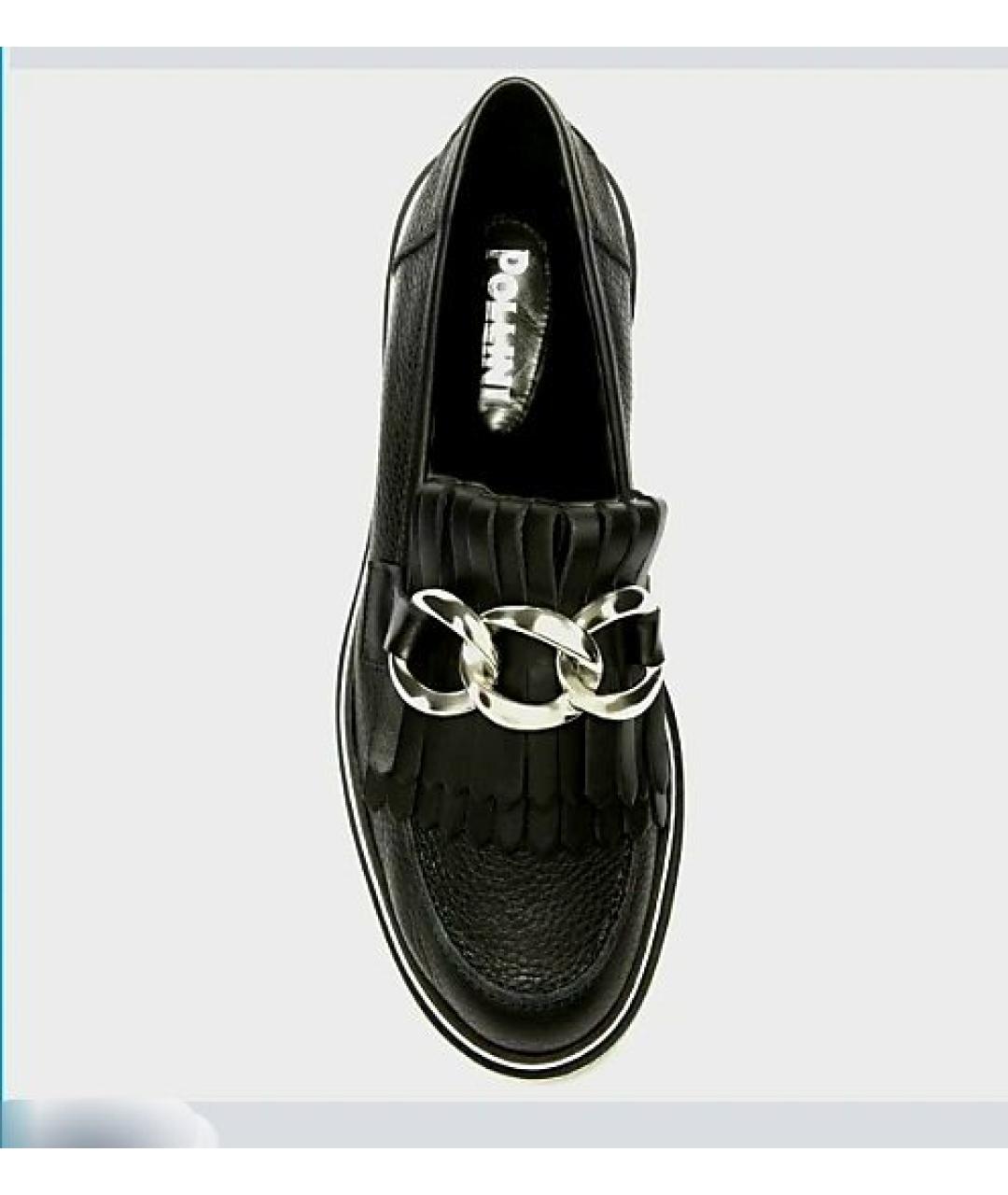 POLLINI Черные кожаные лоферы, фото 4