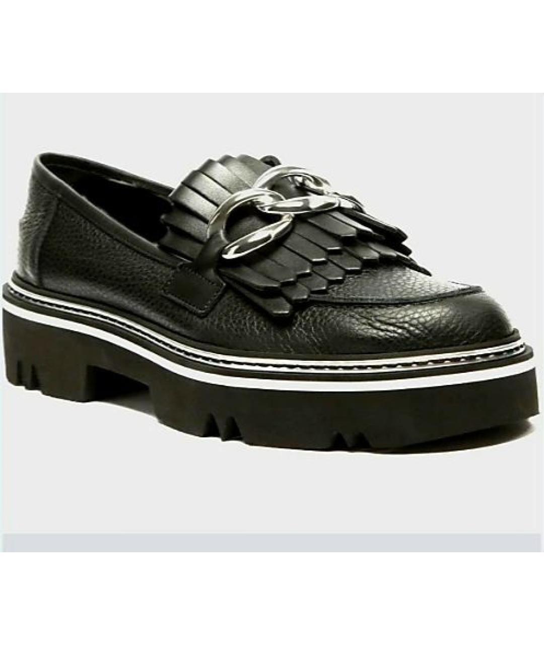 POLLINI Черные кожаные лоферы, фото 2