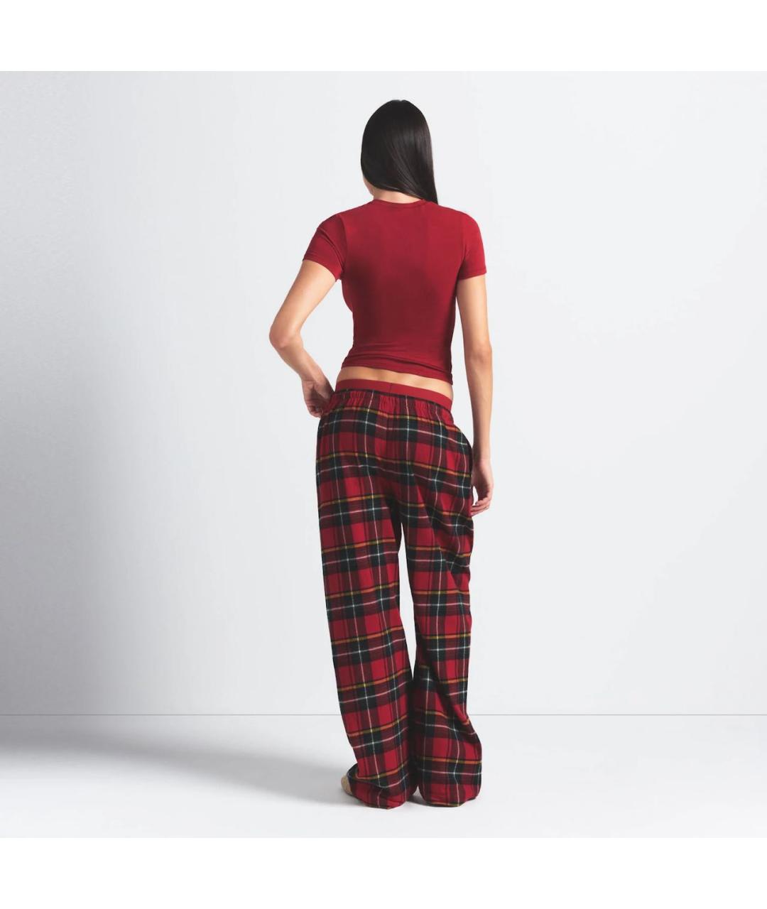 SKIMS Бордовая хлопковая футболка, фото 4