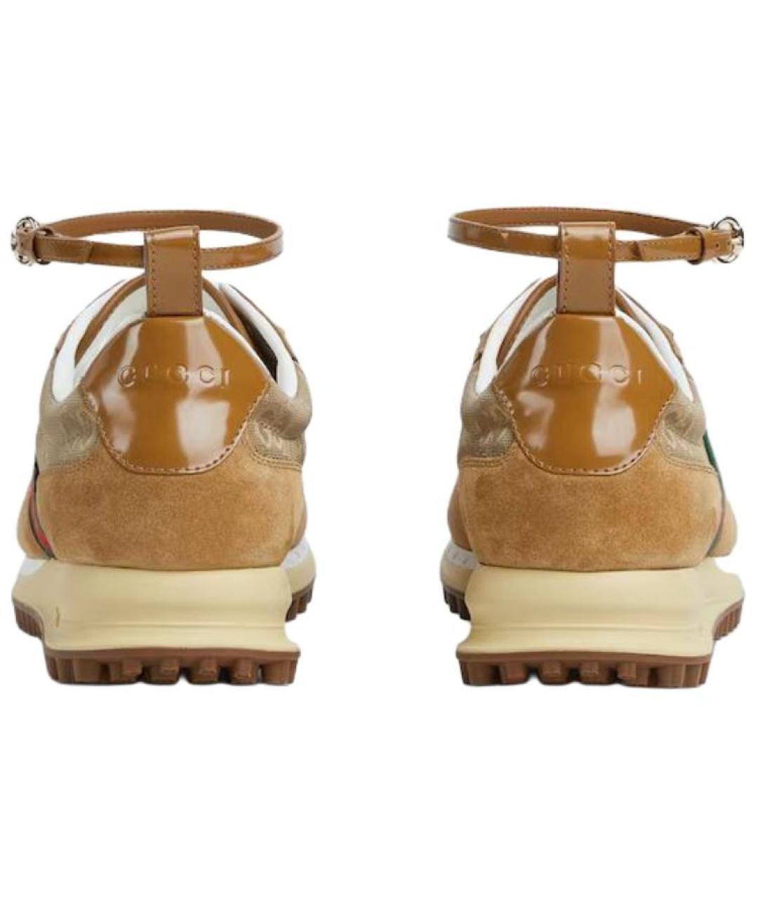 GUCCI Коричневые замшевые кроссовки, фото 5