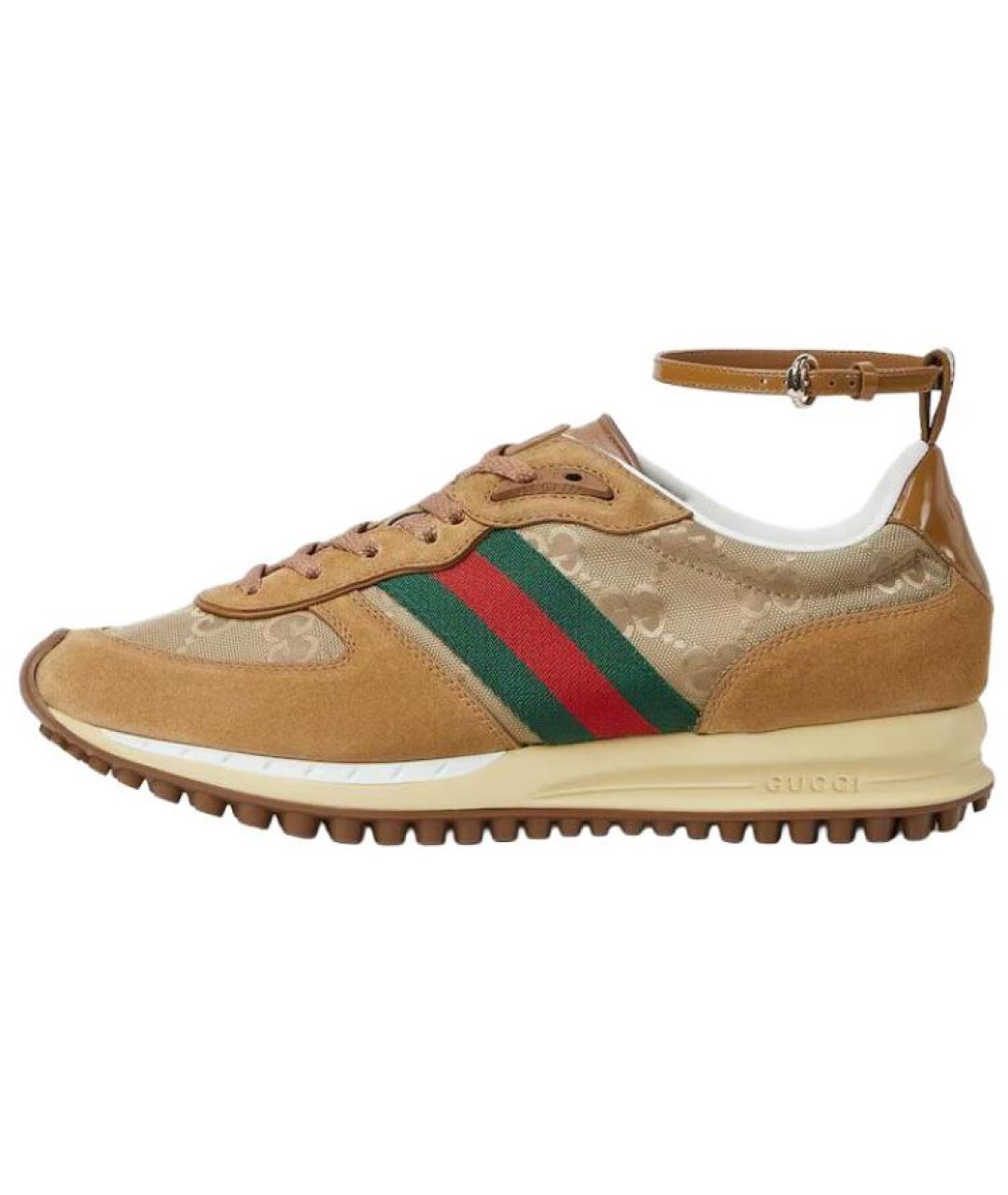 GUCCI Коричневые замшевые кроссовки, фото 2