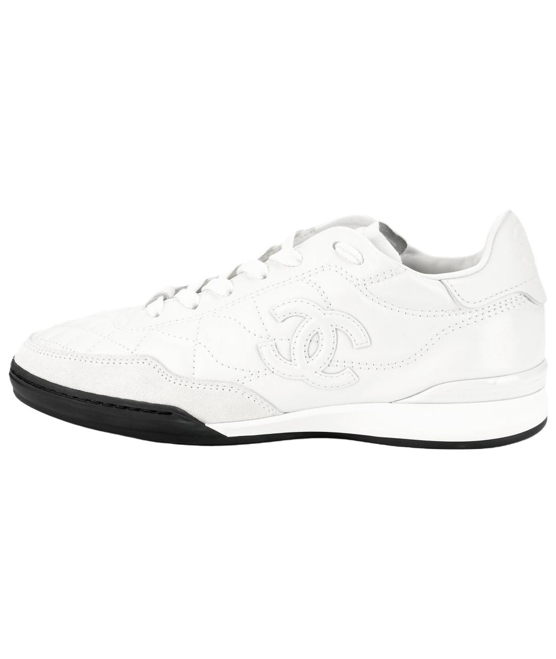 CHANEL Белые замшевые кроссовки, фото 6