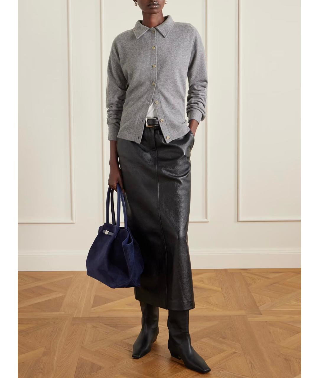 DEMELLIER Темно-синяя замшевая сумка тоут, фото 4