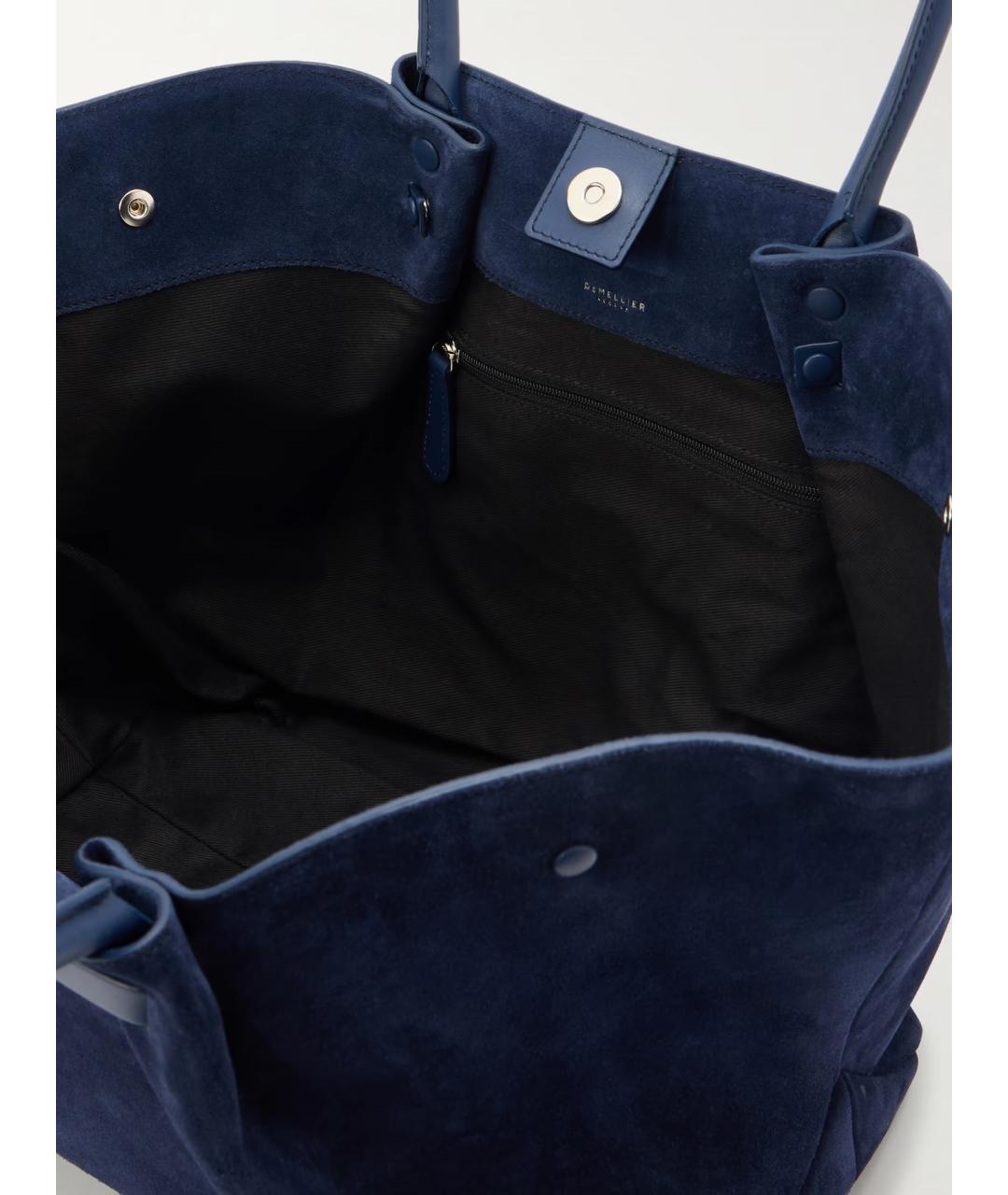 DEMELLIER Темно-синяя замшевая сумка тоут, фото 6