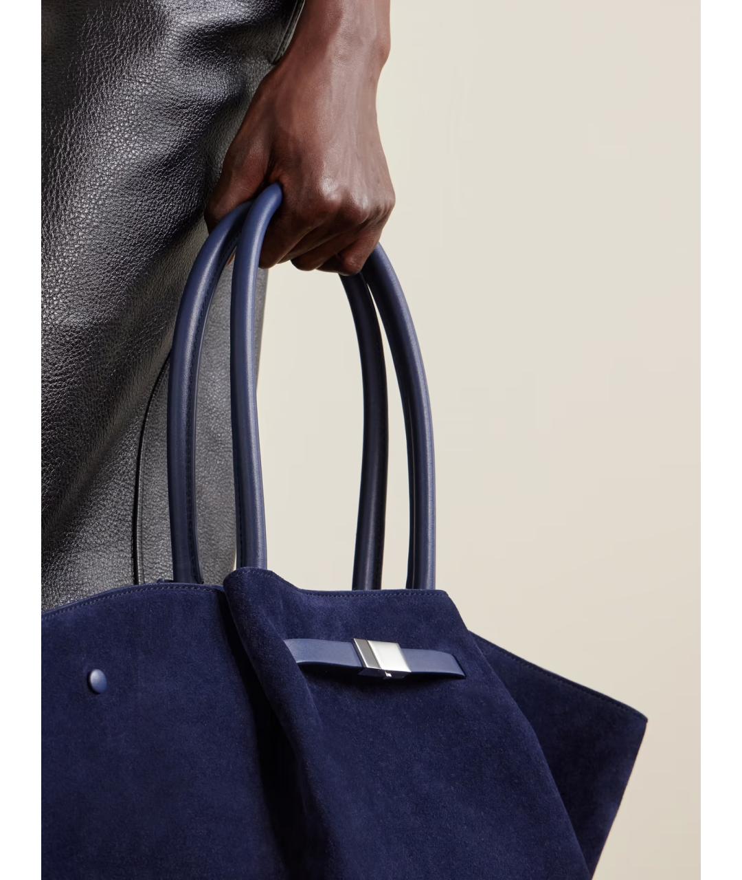 DEMELLIER Темно-синяя замшевая сумка тоут, фото 3