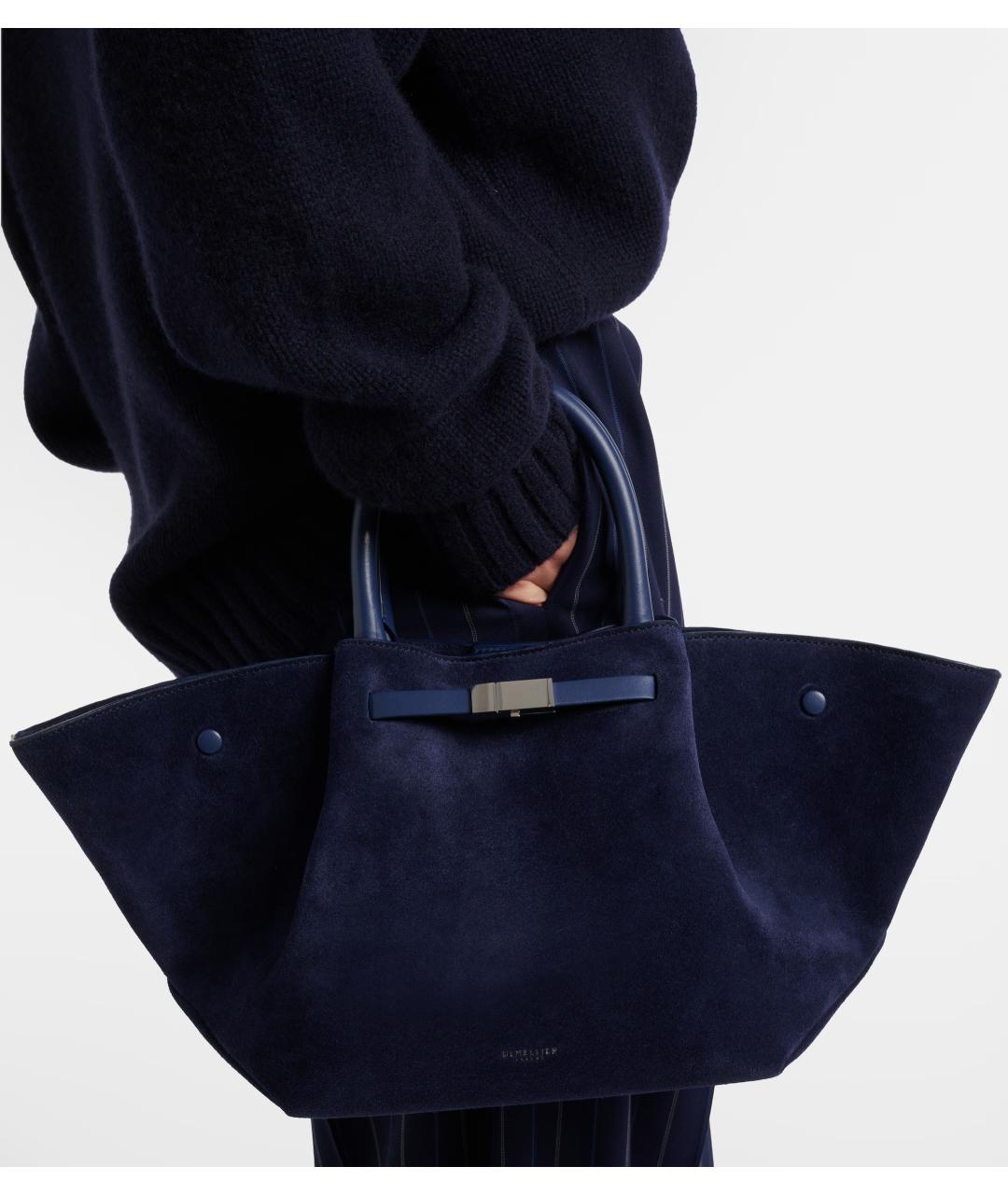 DEMELLIER Темно-синяя замшевая сумка тоут, фото 2