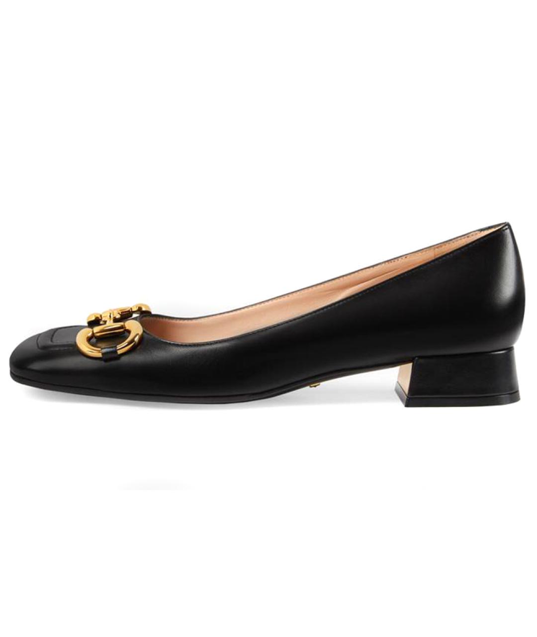 GUCCI Черные кожаные туфли, фото 6