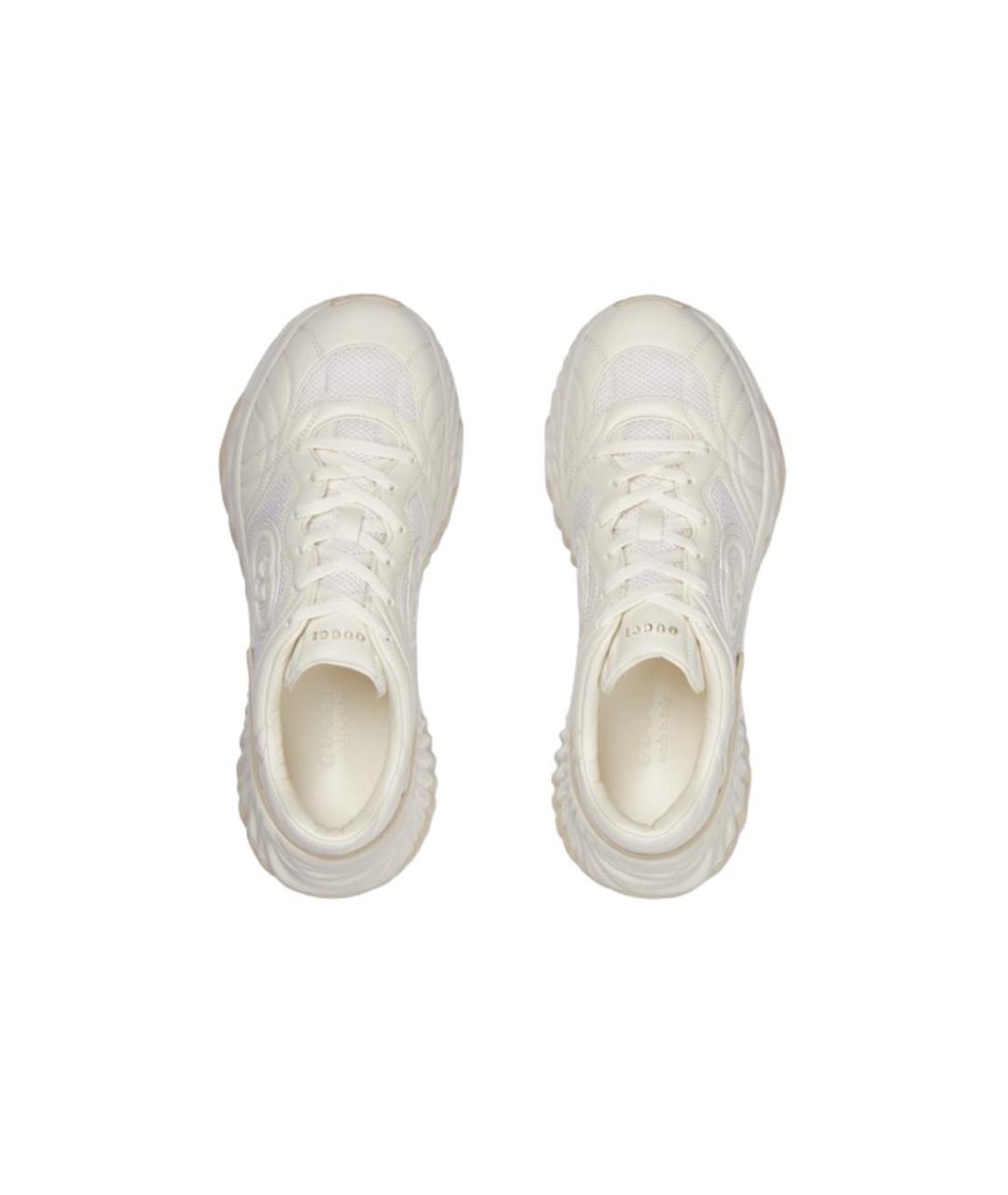 GUCCI Бежевые кожаные низкие кроссовки / кеды, фото 4