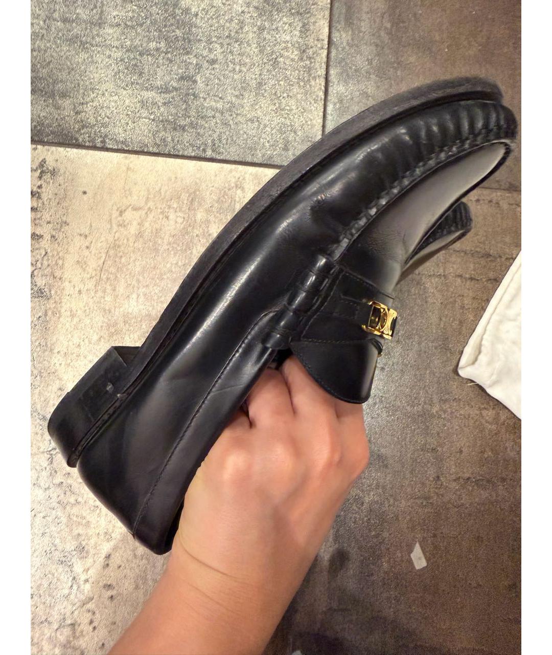 CELINE Черные кожаные лоферы, фото 5