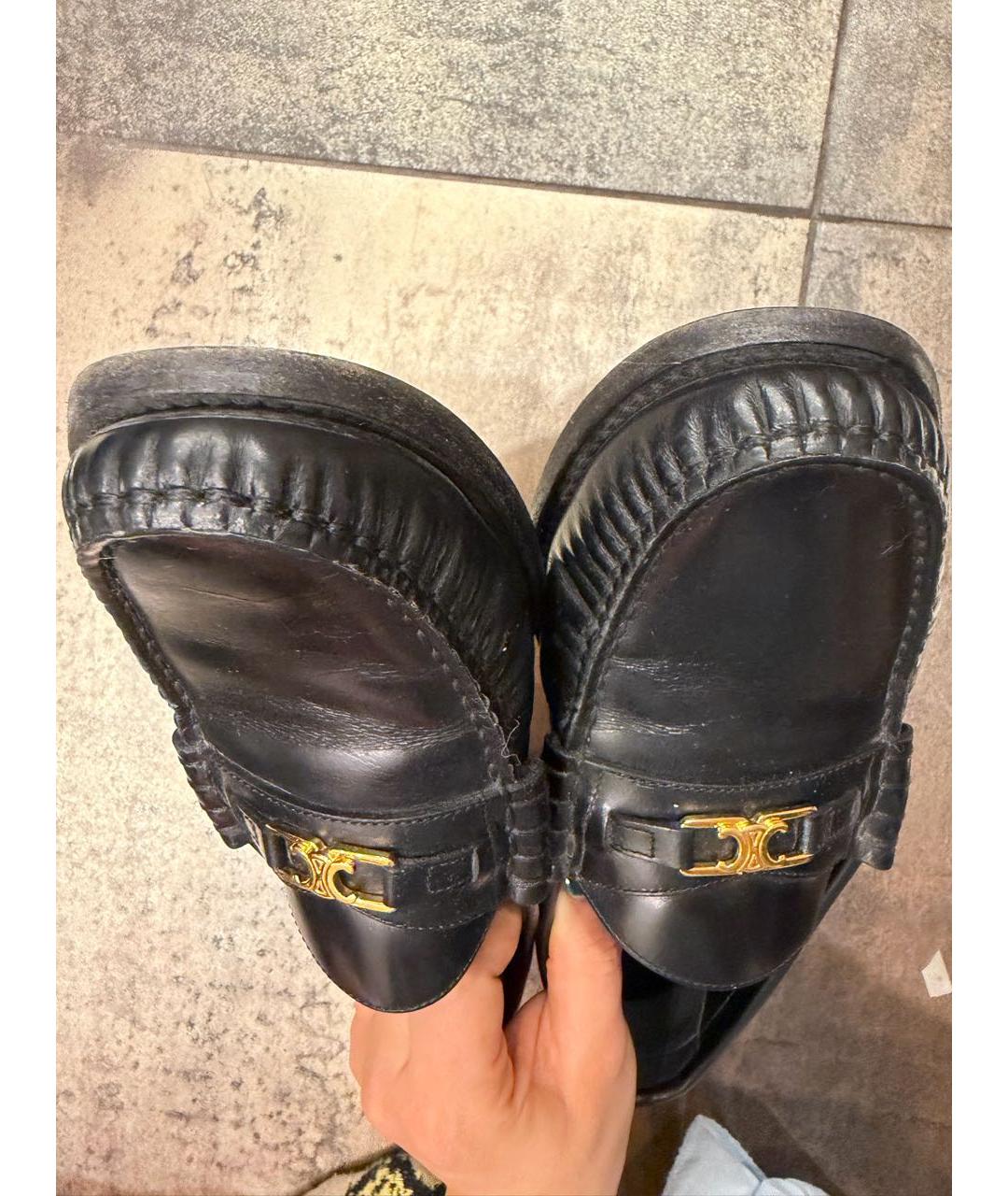 CELINE Черные кожаные лоферы, фото 7