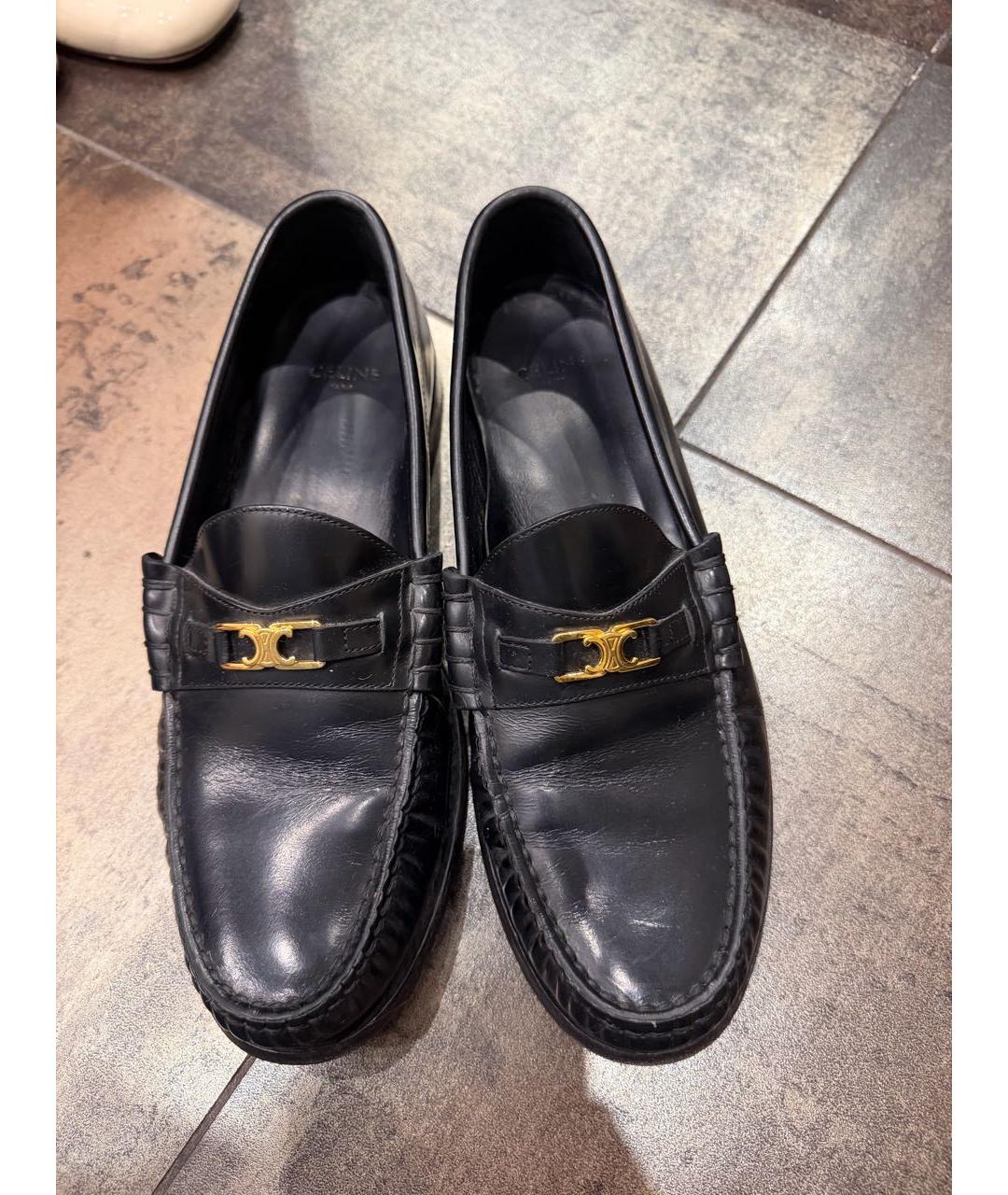 CELINE Черные кожаные лоферы, фото 3