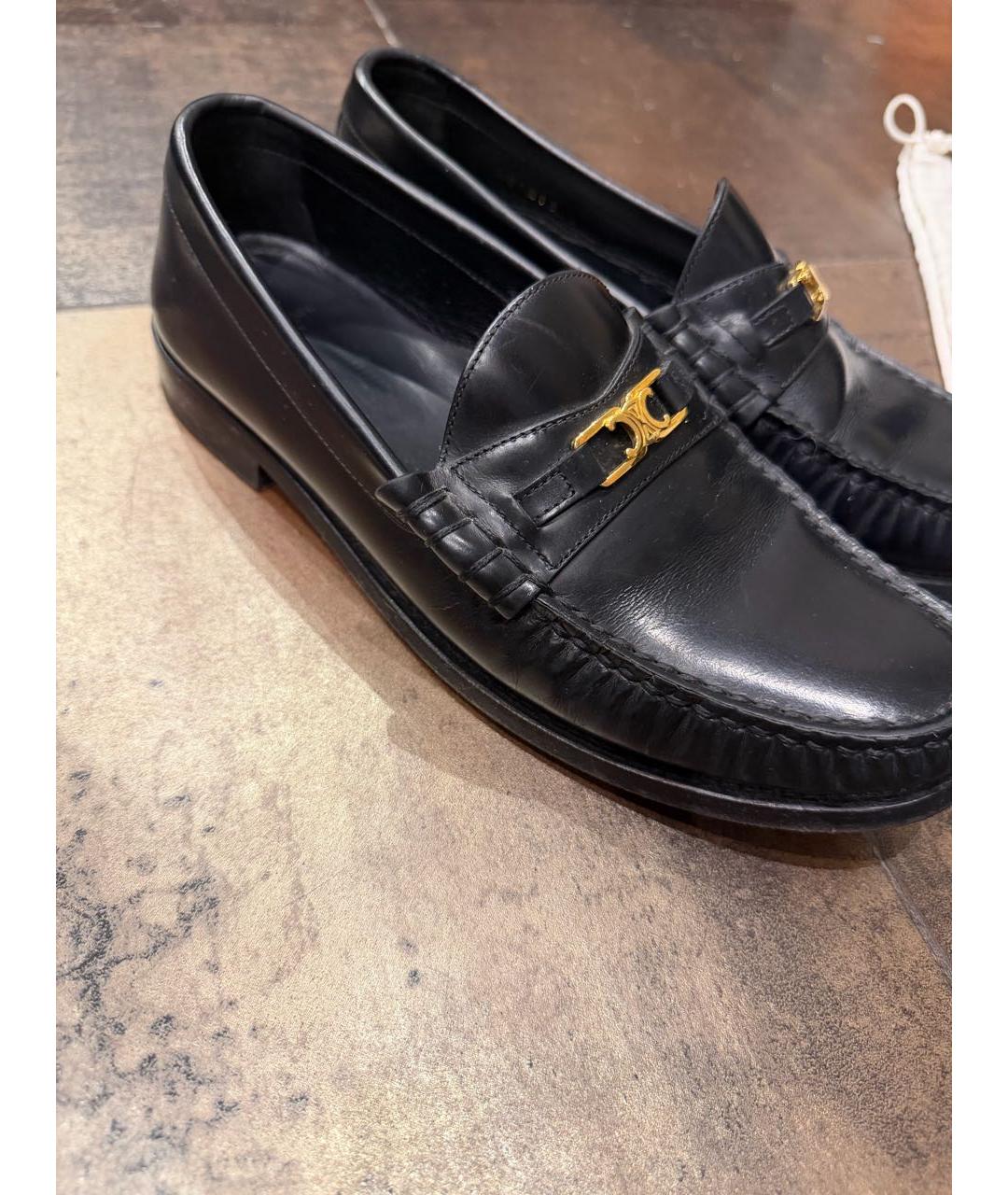CELINE Черные кожаные лоферы, фото 4