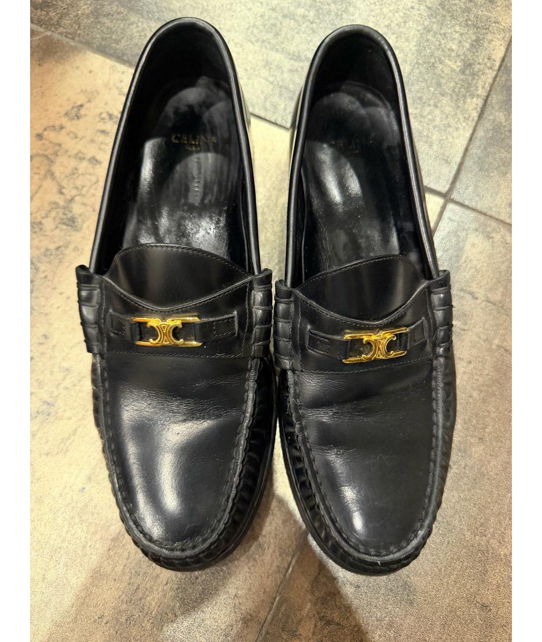 CELINE Черные кожаные лоферы, фото 8