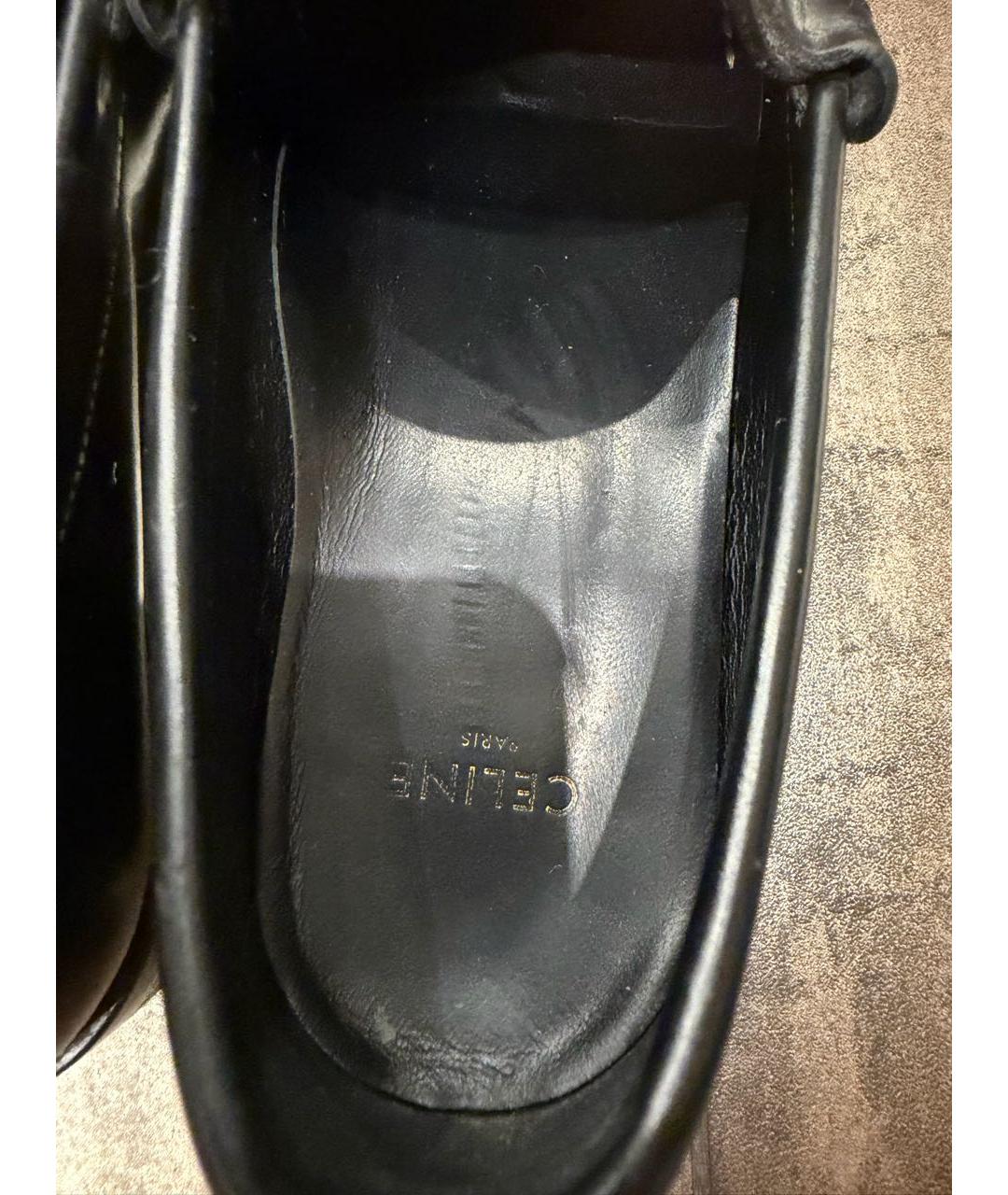 CELINE Черные кожаные лоферы, фото 6