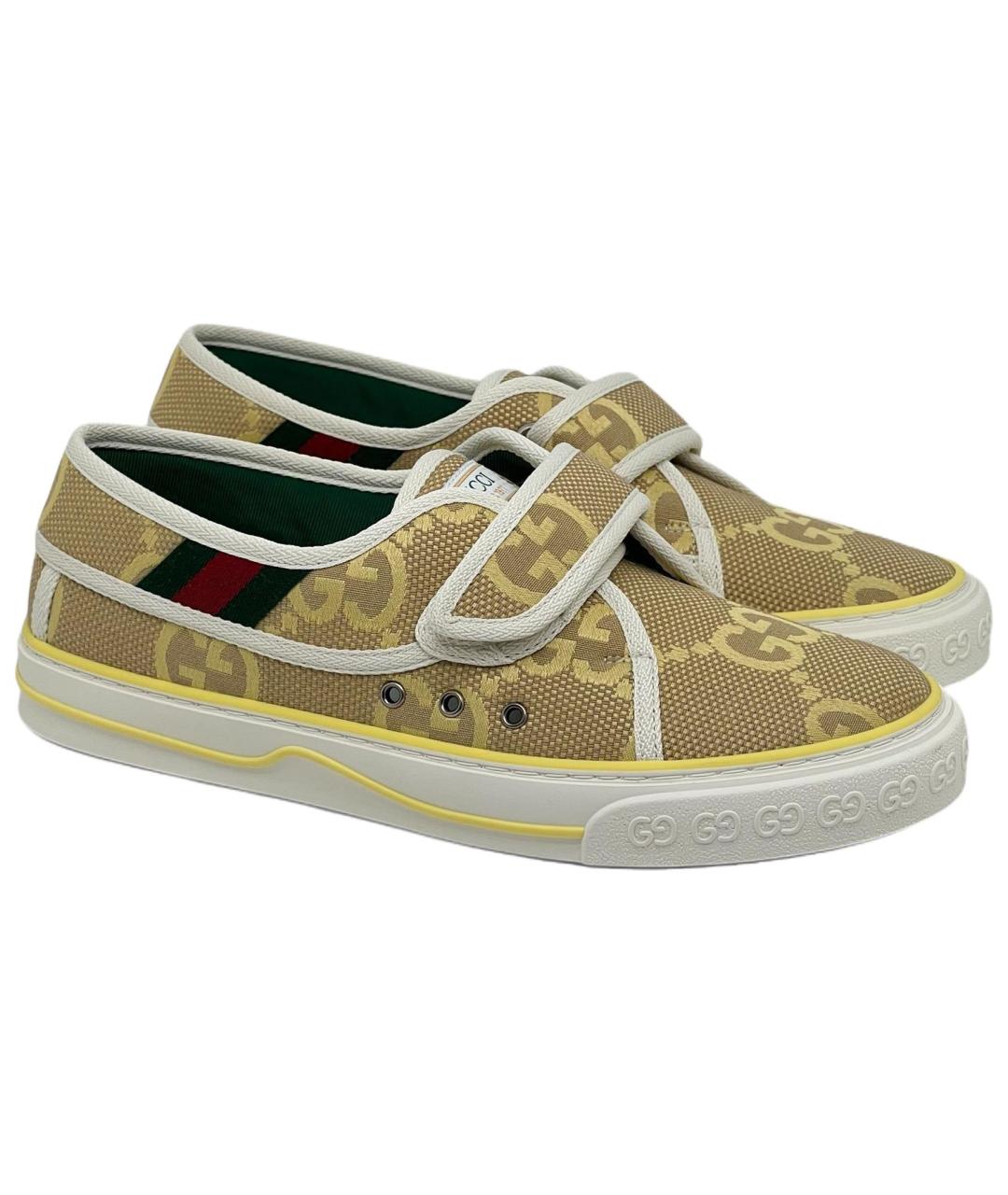 GUCCI Желтые текстильные кеды, фото 3